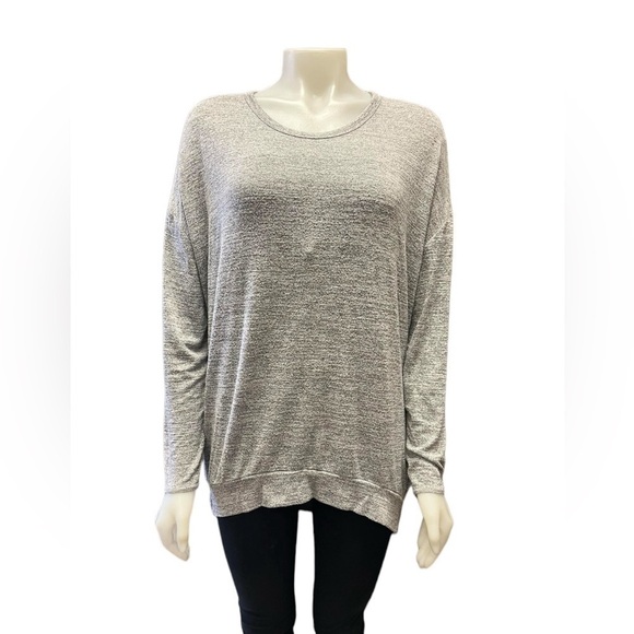 Aritzia Wilfred Free Luxe  Jersey Knit Grey Long Sleeve T-Shirt Size Medium - Picture 5 of 14